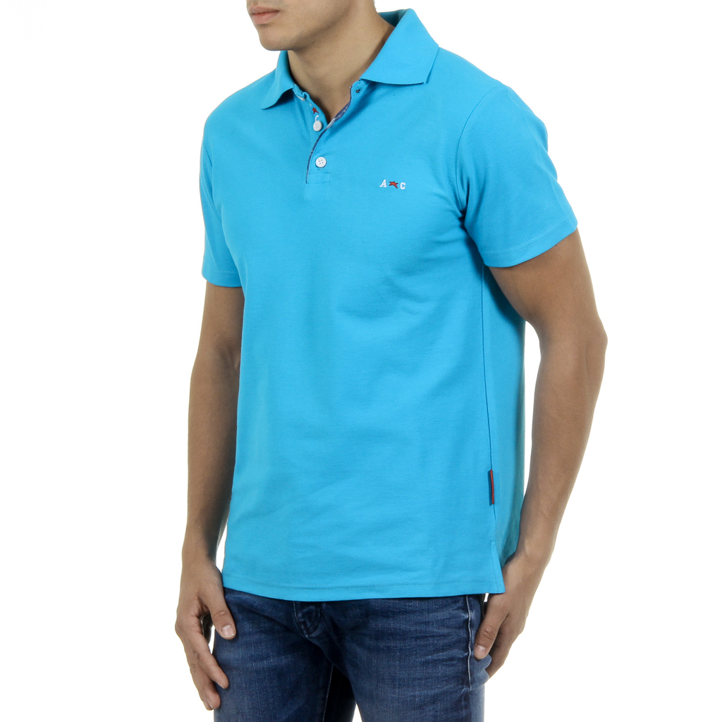 Andrew Charles Polo da uomo a maniche corte azzurro SEMELO