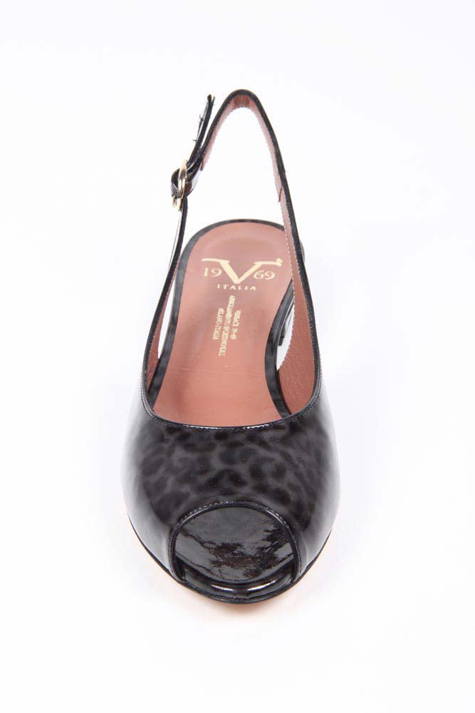 Sandalo Slingback da Donna V 1969 Italia 5485-STEFY PE PELLAME STAMPATO LEOPARDATO GR