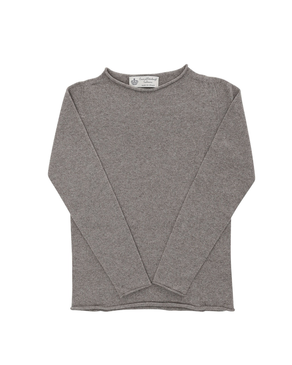 Maglione da donna con scollo a barca in cashmere Crown of Edinburgh COE 0025 TAUPE