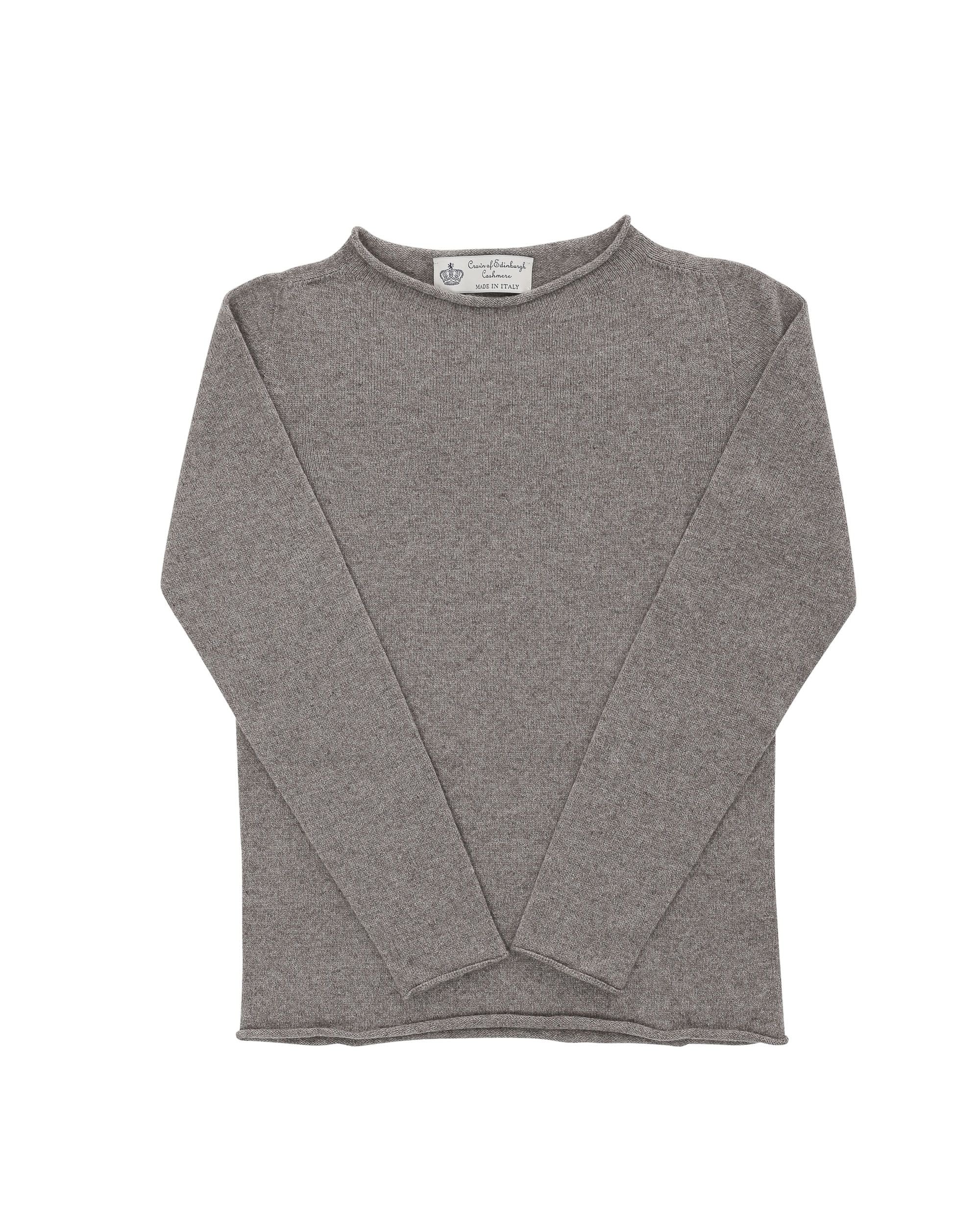 Maglione da donna con scollo a barca in cashmere Crown of Edinburgh COE 0025 TAUPE