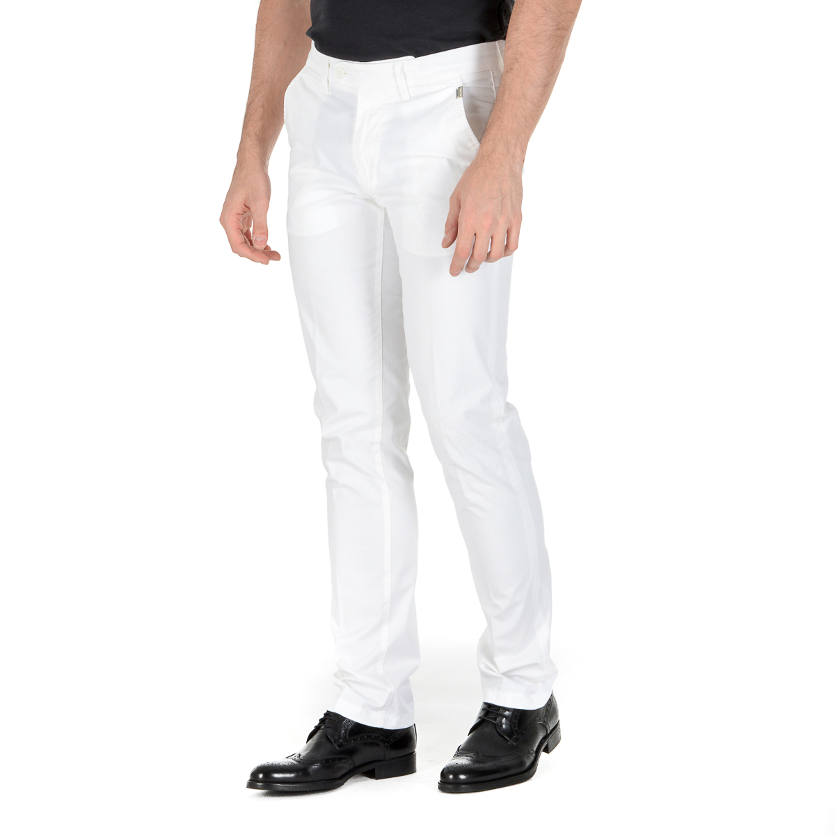 Corneliani Pantaloni Uomo Bianchi