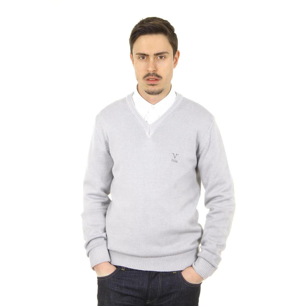 Maglione uomo scollo a V V 1969 Italia 9803 SCOLLO V GRIGIO MEDIO