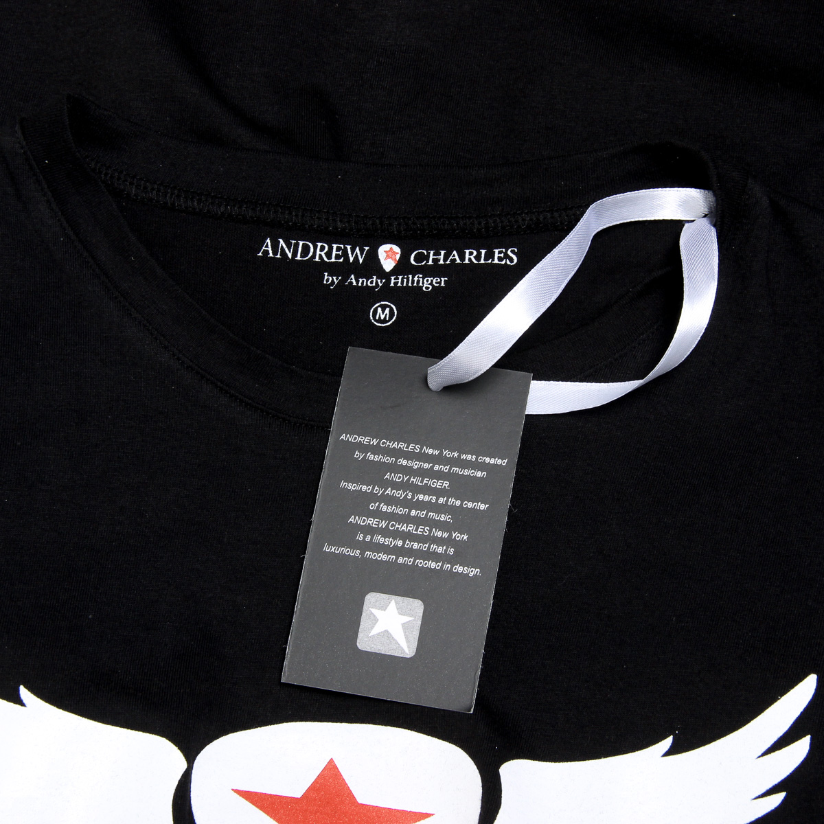 Andrew Charles T-shirt da uomo a maniche corte con scollo rotondo, nera KEITA
