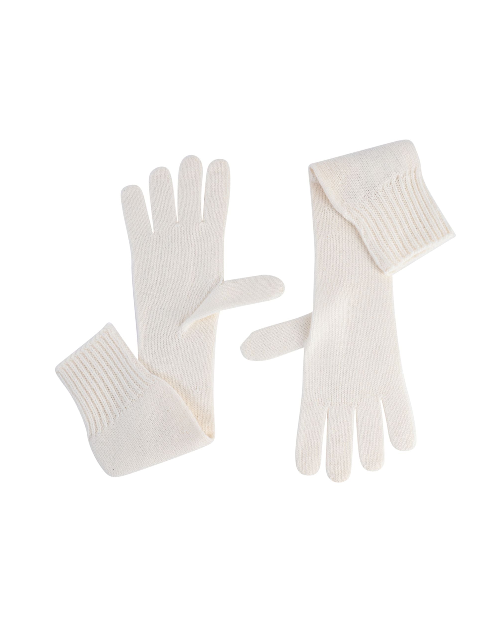 Guanti lunghi da donna in cashmere Crown of Edinburgh COE 002 MILK