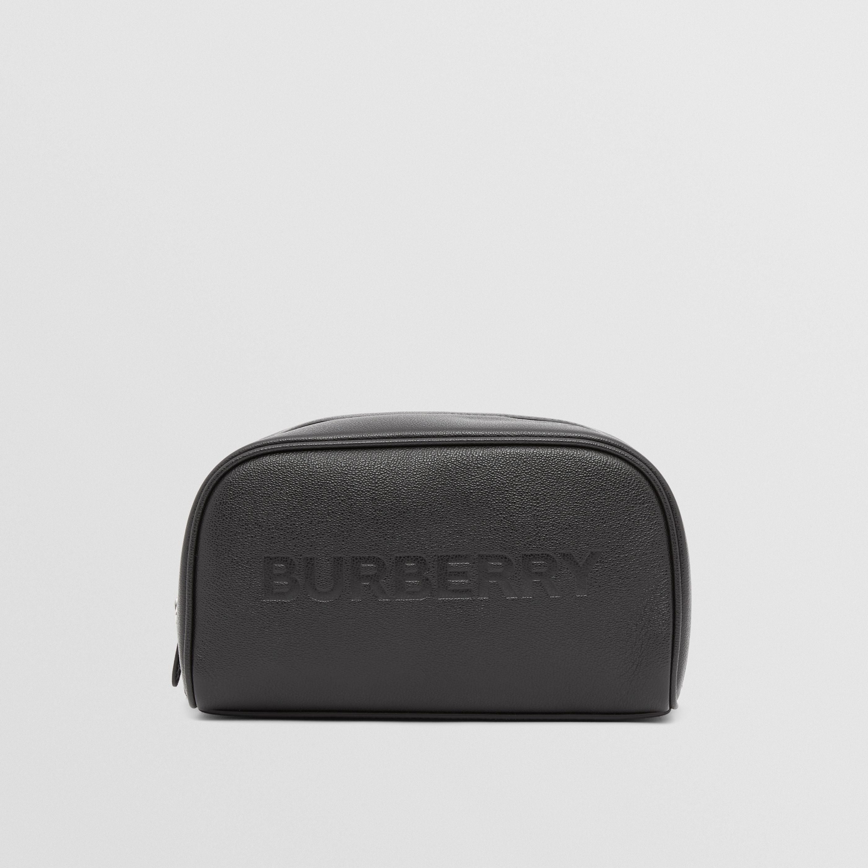 Pochette per cosmetici in pelle Burberry nera