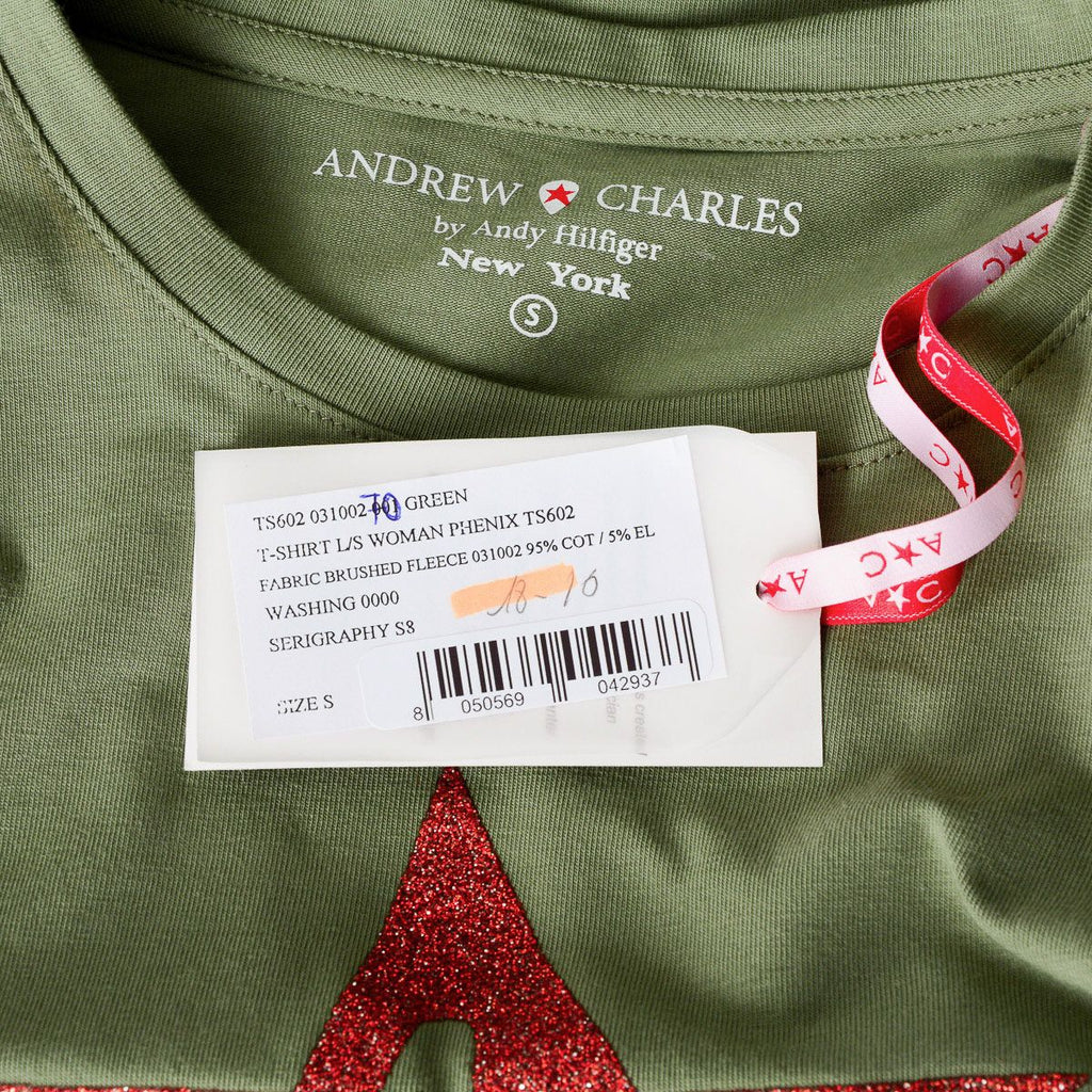 Andrew Charles By Andy Hilfiger T-shirt da donna LS TS602 031002 PHENIX GREEN S8