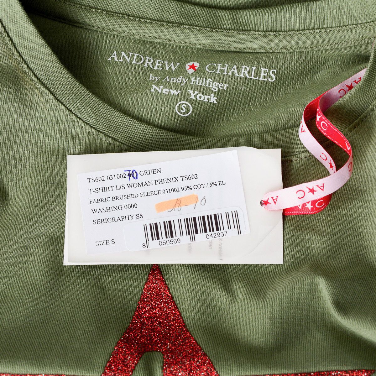 Andrew Charles By Andy Hilfiger T-shirt da donna LS TS602 031002 PHENIX GREEN S8