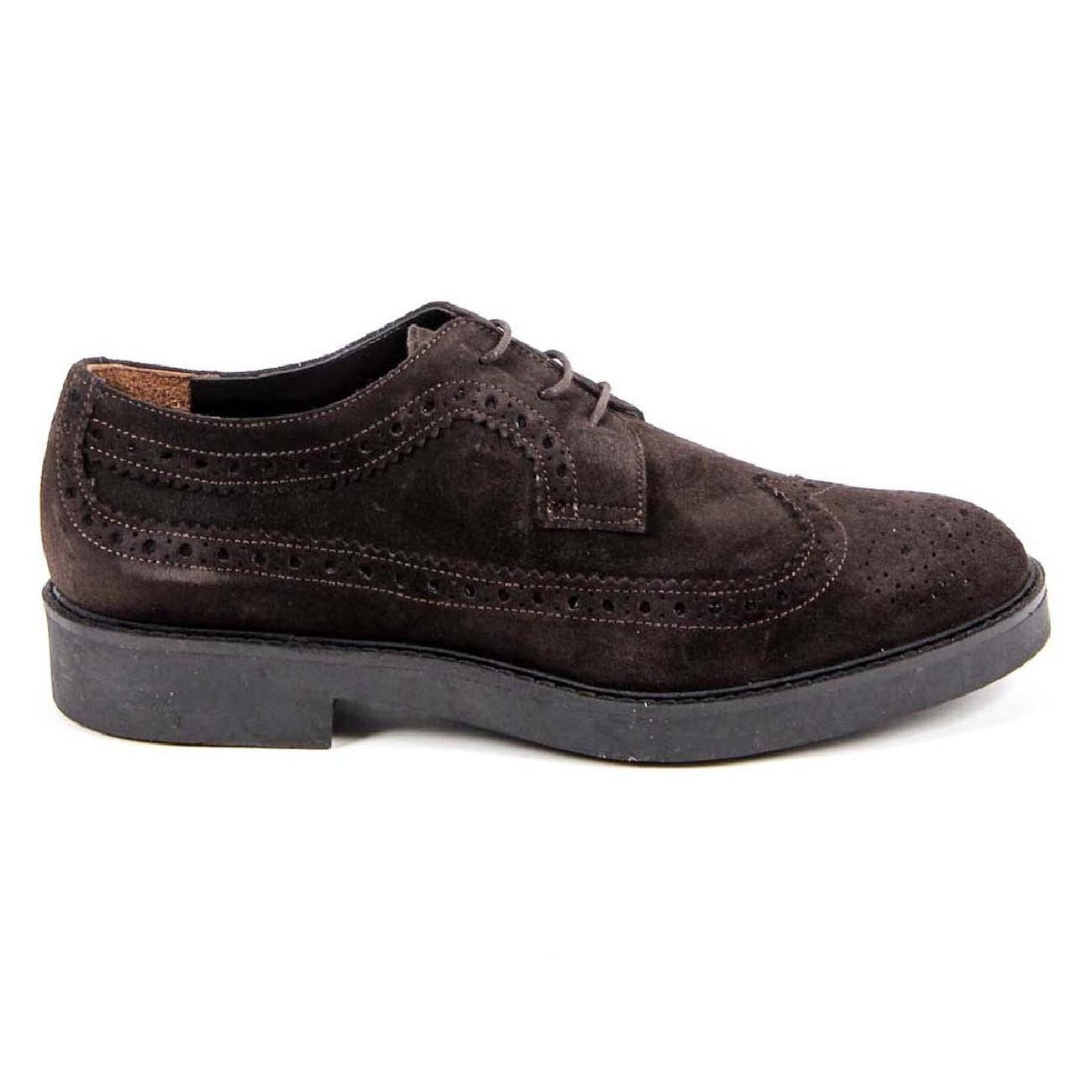 V 1969 Italia Scarpa Brogue Donna B1670 VELOUR T. MORO