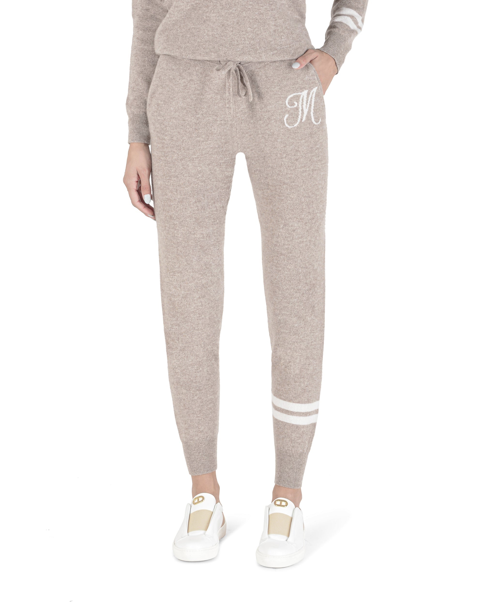 Pantaloni da tuta in cashmere - Cammello