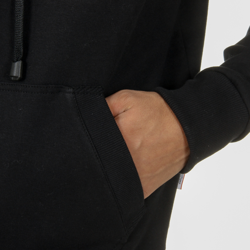Felpa con cappuccio Andrew Charles da uomo, maniche lunghe, scollo tondo, nera FIFI