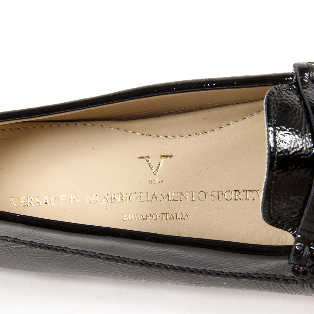V 1969 Italia Mocassino da donna nero AMALFI