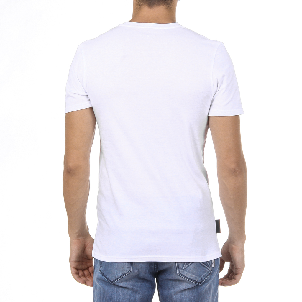 Andrew Charles T-shirt da uomo a maniche corte con scollo rotondo, bianca KEITA
