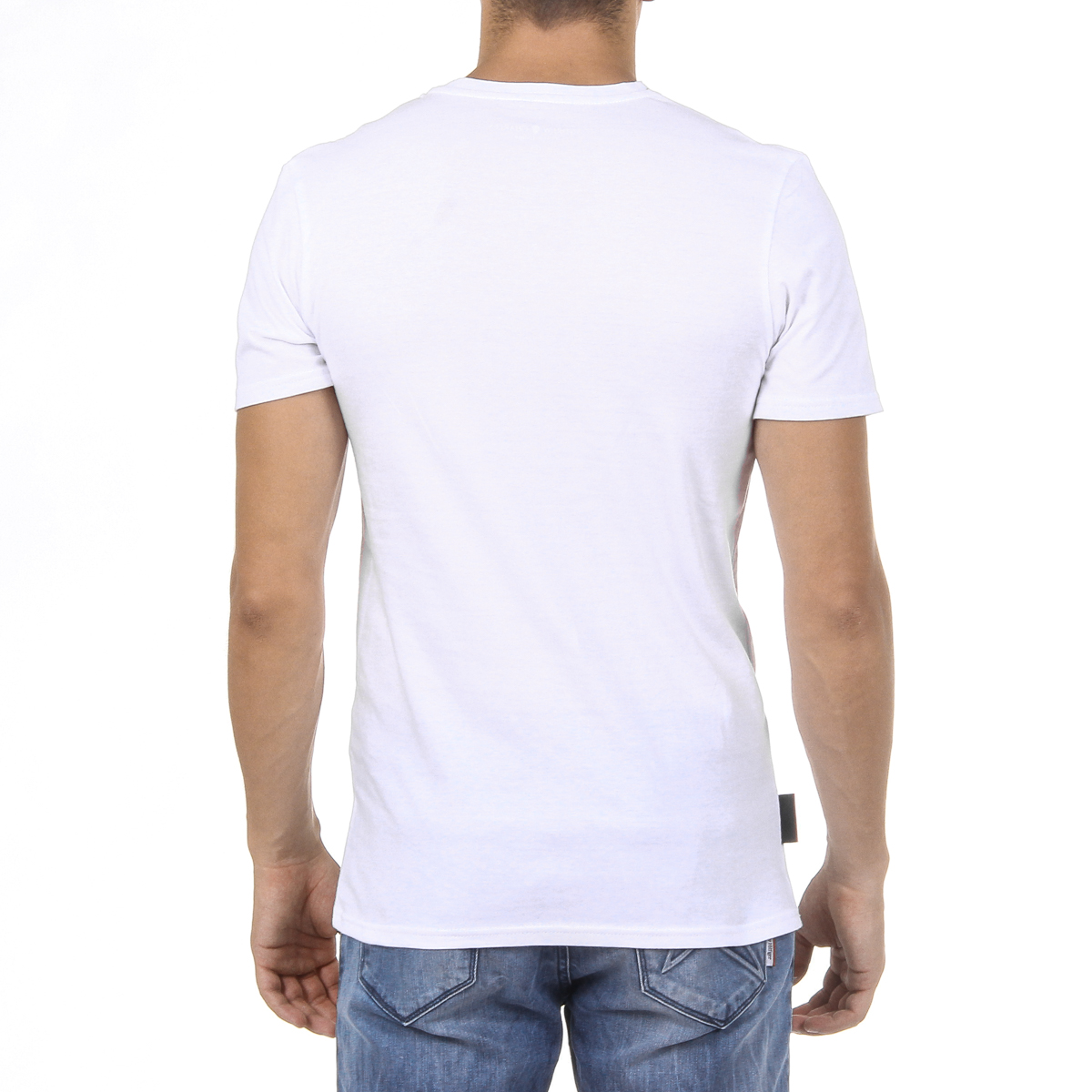 Andrew Charles T-shirt da uomo a maniche corte con scollo rotondo, bianca KEITA