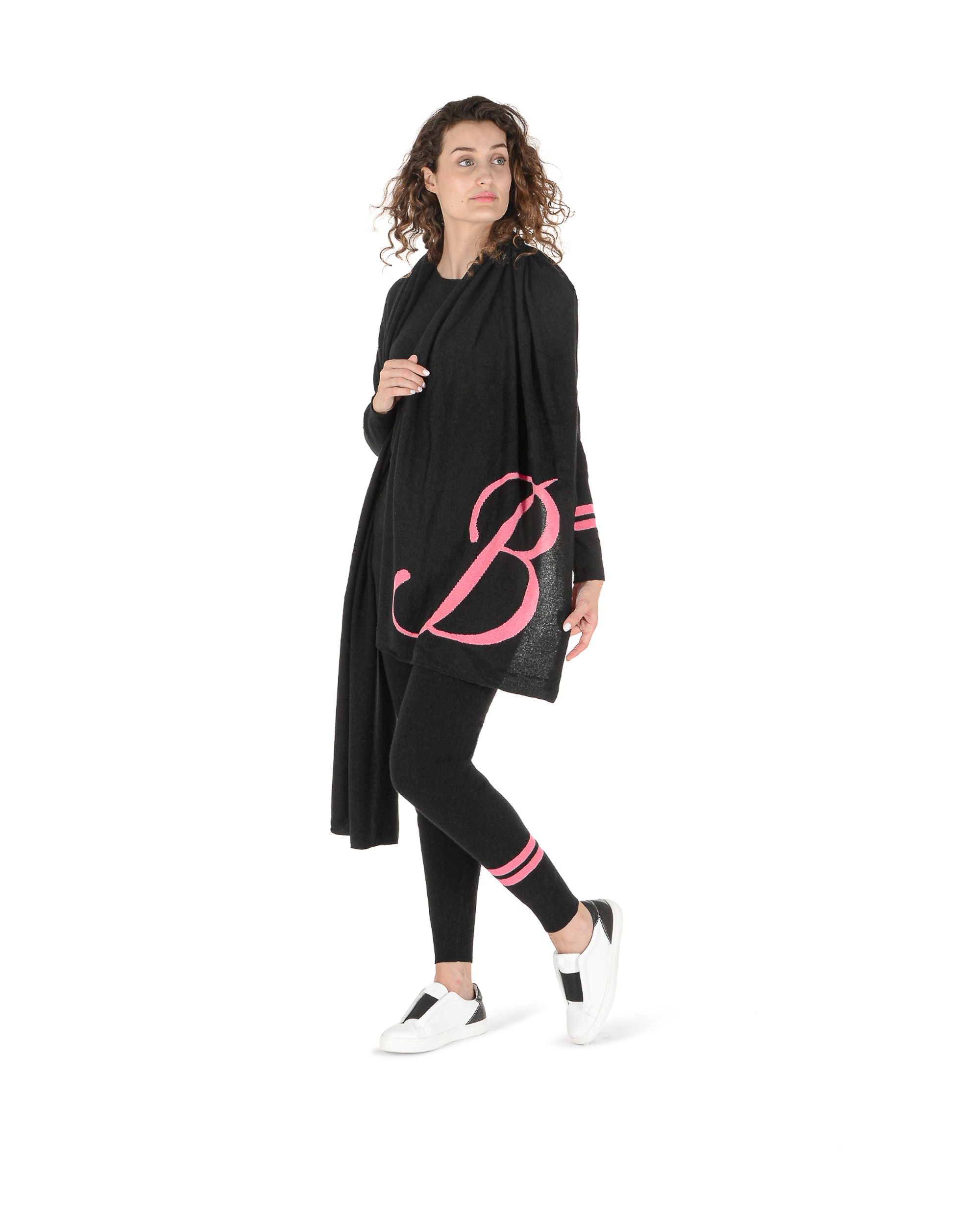 Sciarpa monogrammata Dee Ocleppo DEAN VILLAGE BLACK B