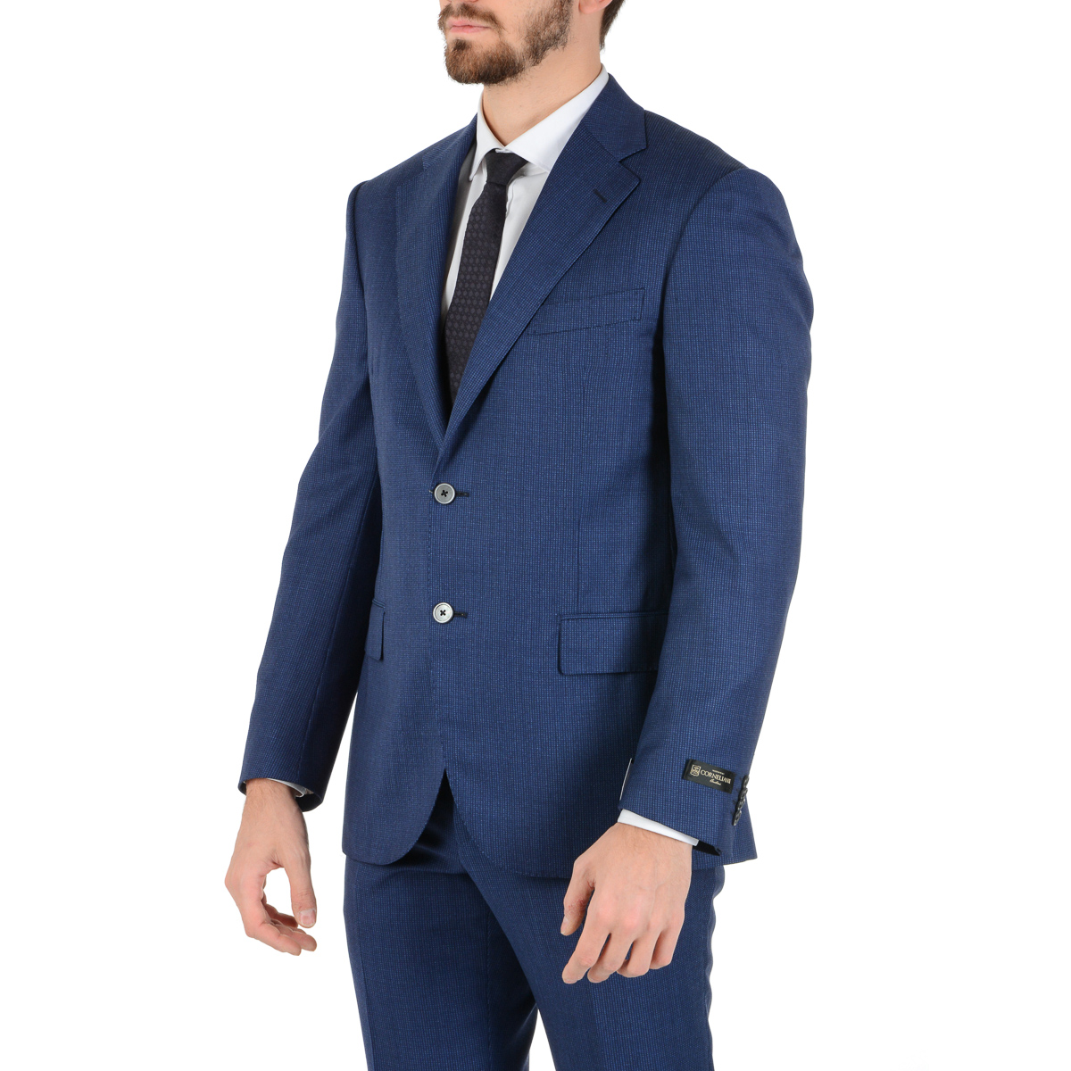 Abito da uomo Corneliani maniche lunghe blu Super 110's