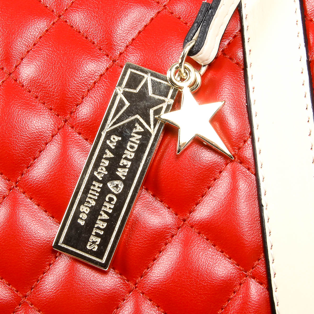 Borsa a mano da donna Andrew Charles, colore rosso ABBIE