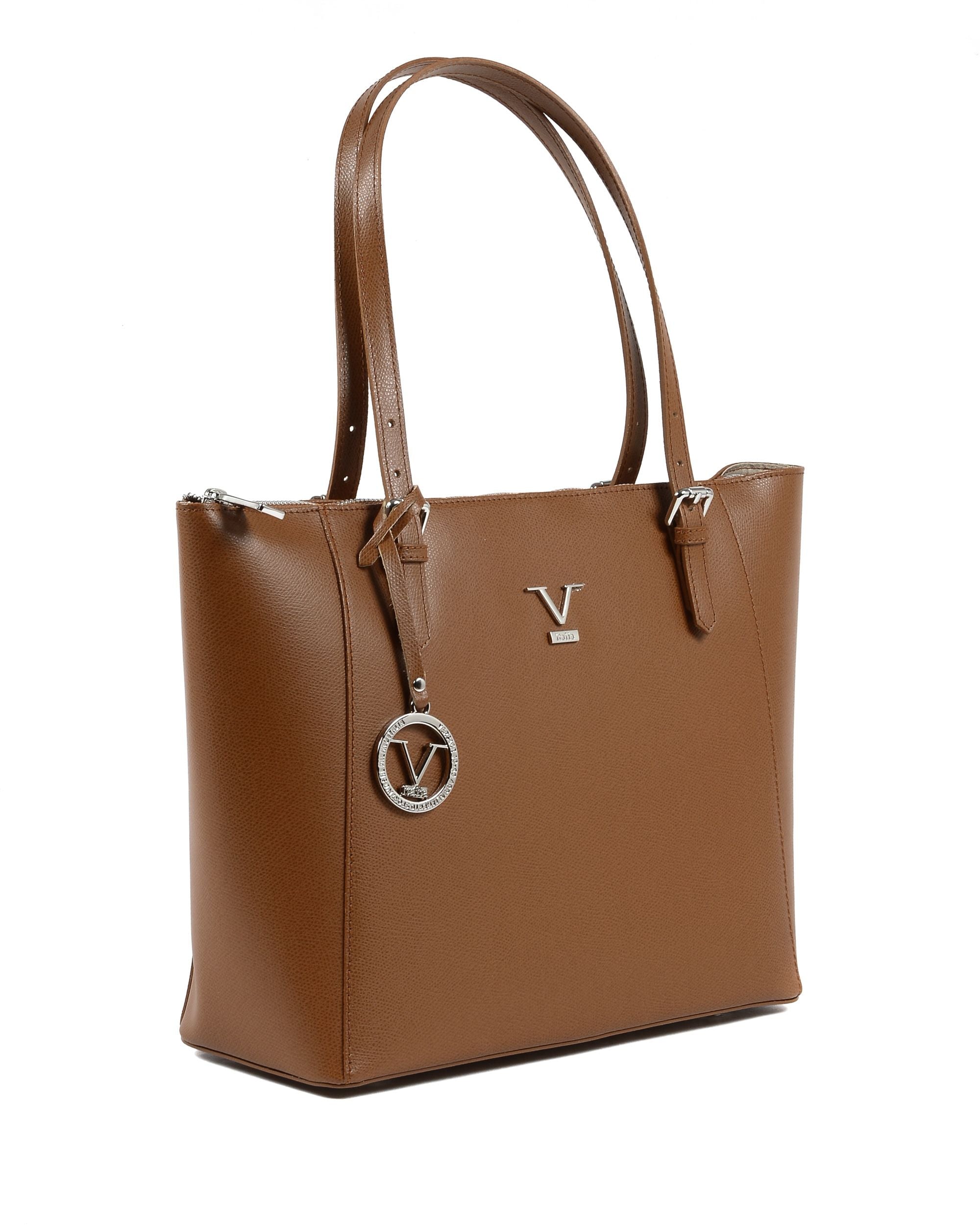 Borsa a spalla donna V Italia Marrone V09 PALMELLATO CUOIO