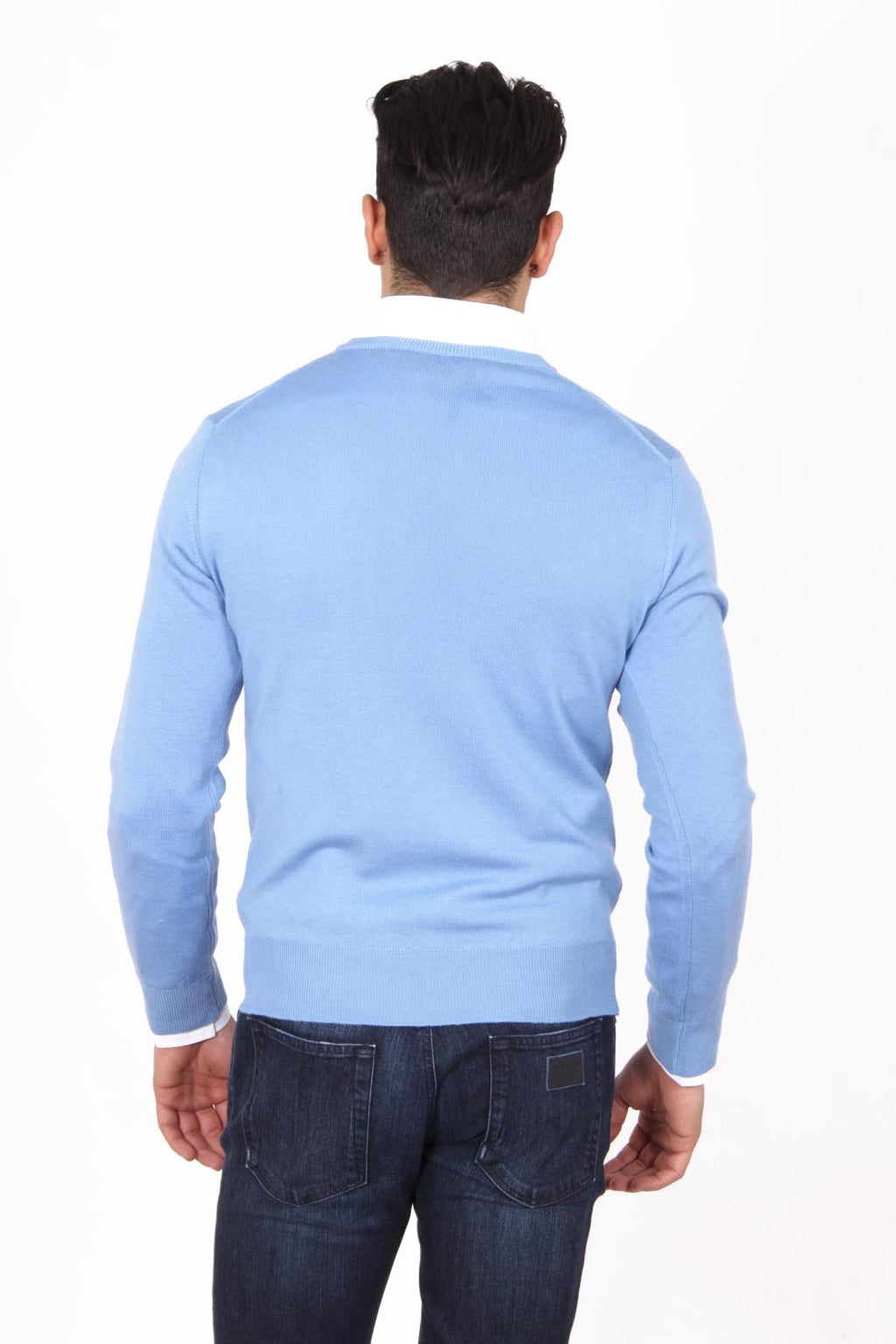 Maglione uomo girocollo V 1969 Italia 9800 GIROCOLLO AZZURRO