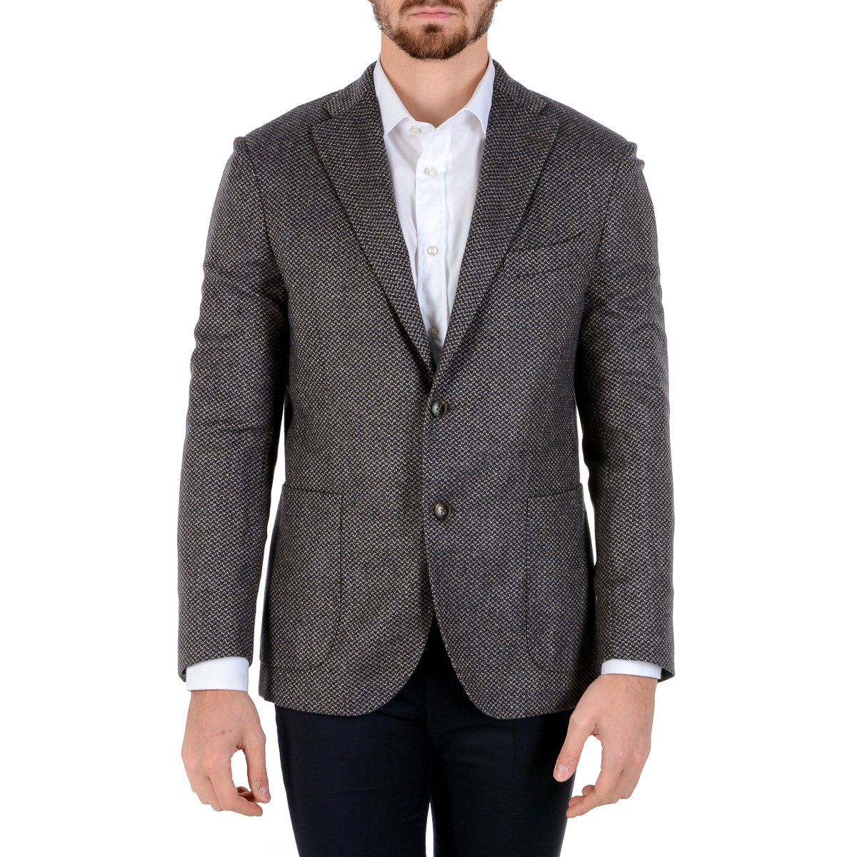 Boglioli Milano Giacca Uomo Maniche Lunghe Grigio Scuro