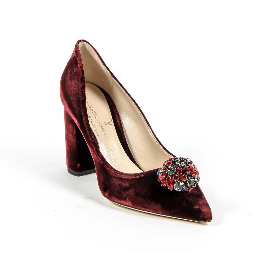 V 1969 Italia Womens Pump 3108220 VELLUTO BORDEAUX