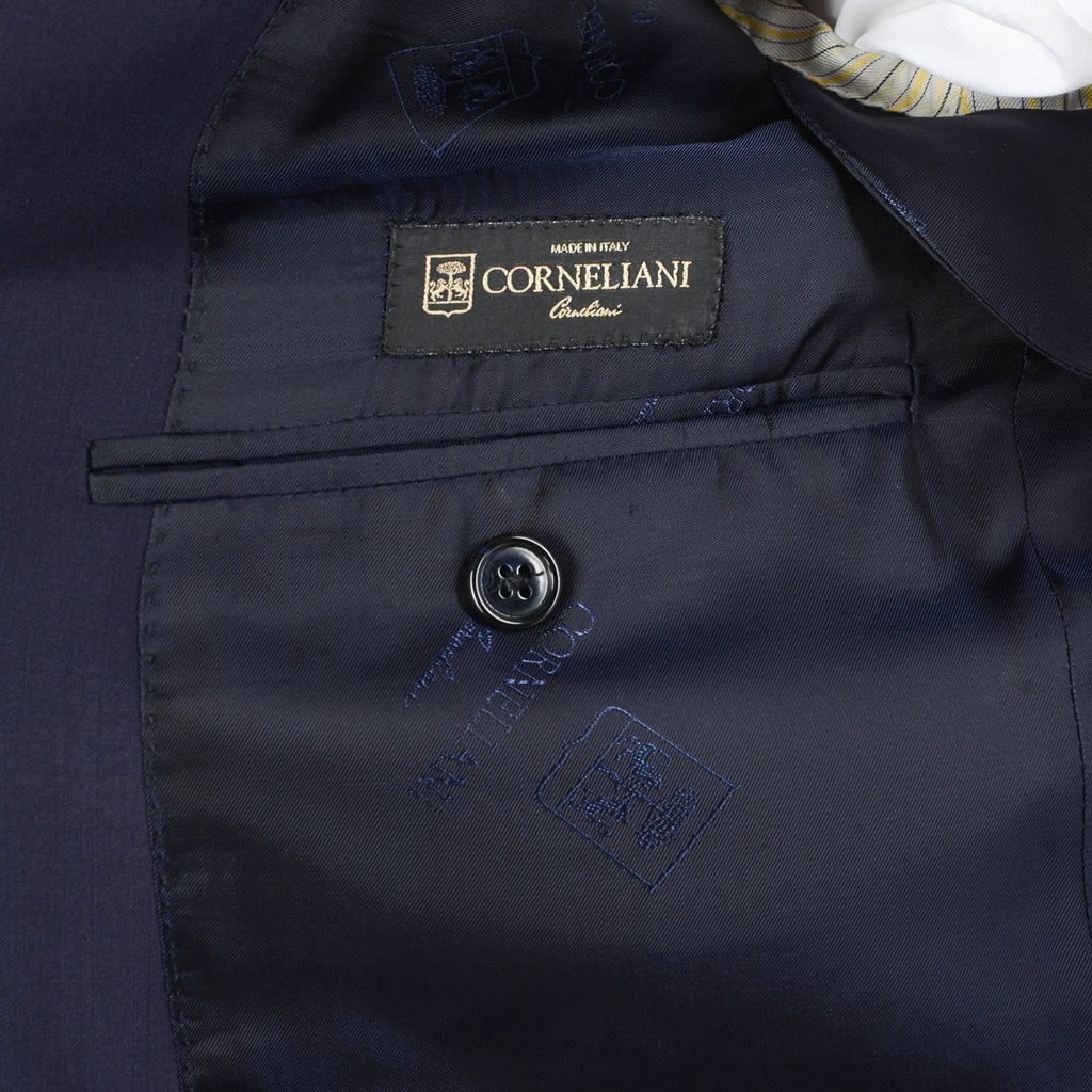 Corneliani Abito da uomo a maniche lunghe blu scuro Super 140's