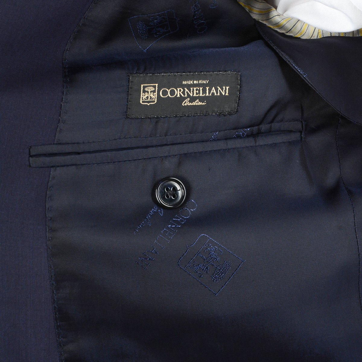 Corneliani Abito da uomo a maniche lunghe blu scuro Super 140's