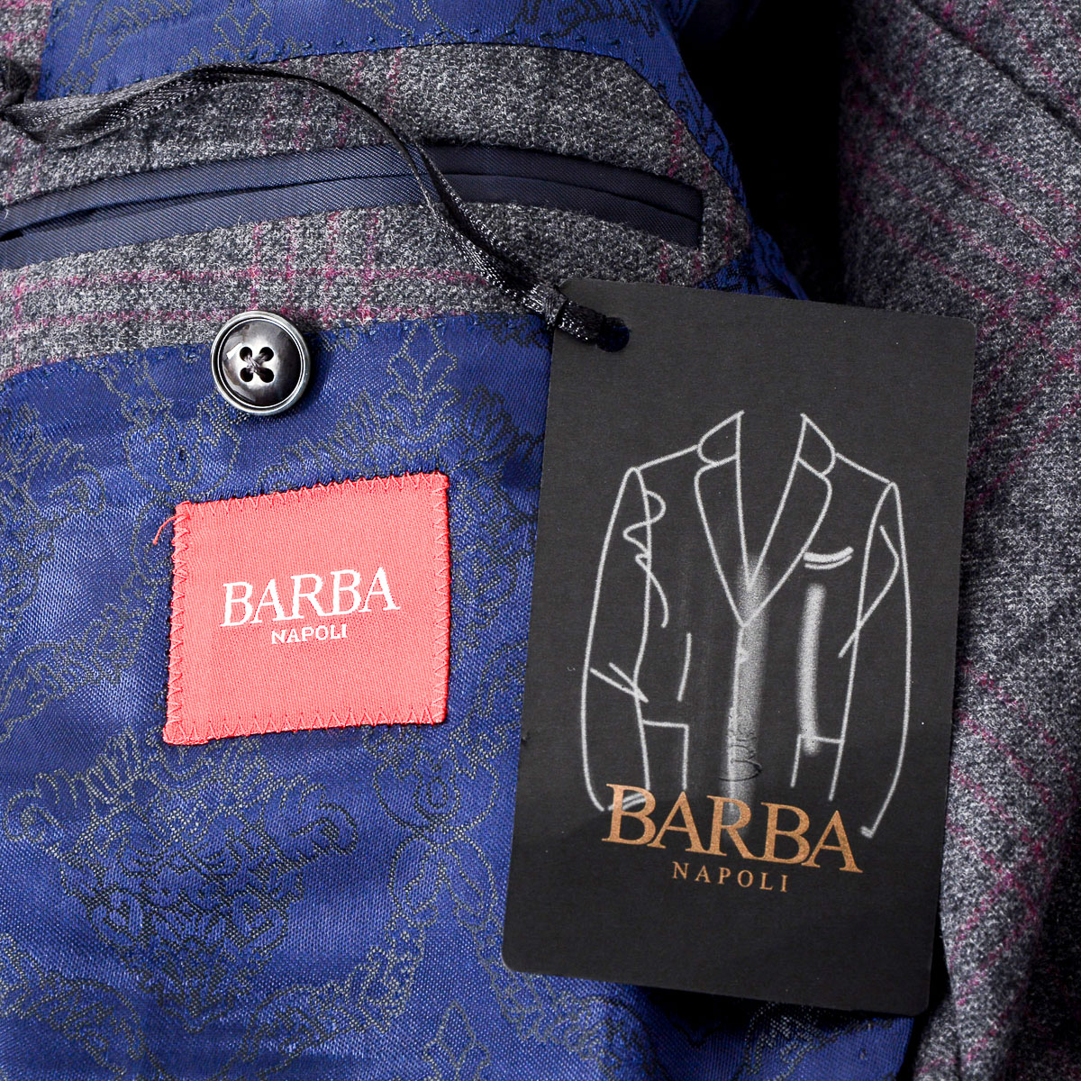 Barba Napoli Giacca Uomo Maniche Lunghe Grigio