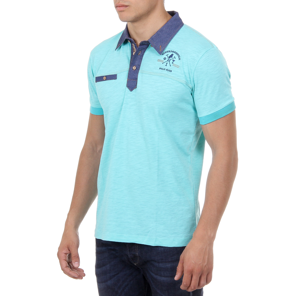 Polo da uomo a maniche corte Ufford & Suffolk Polo Club US007B MENTA
