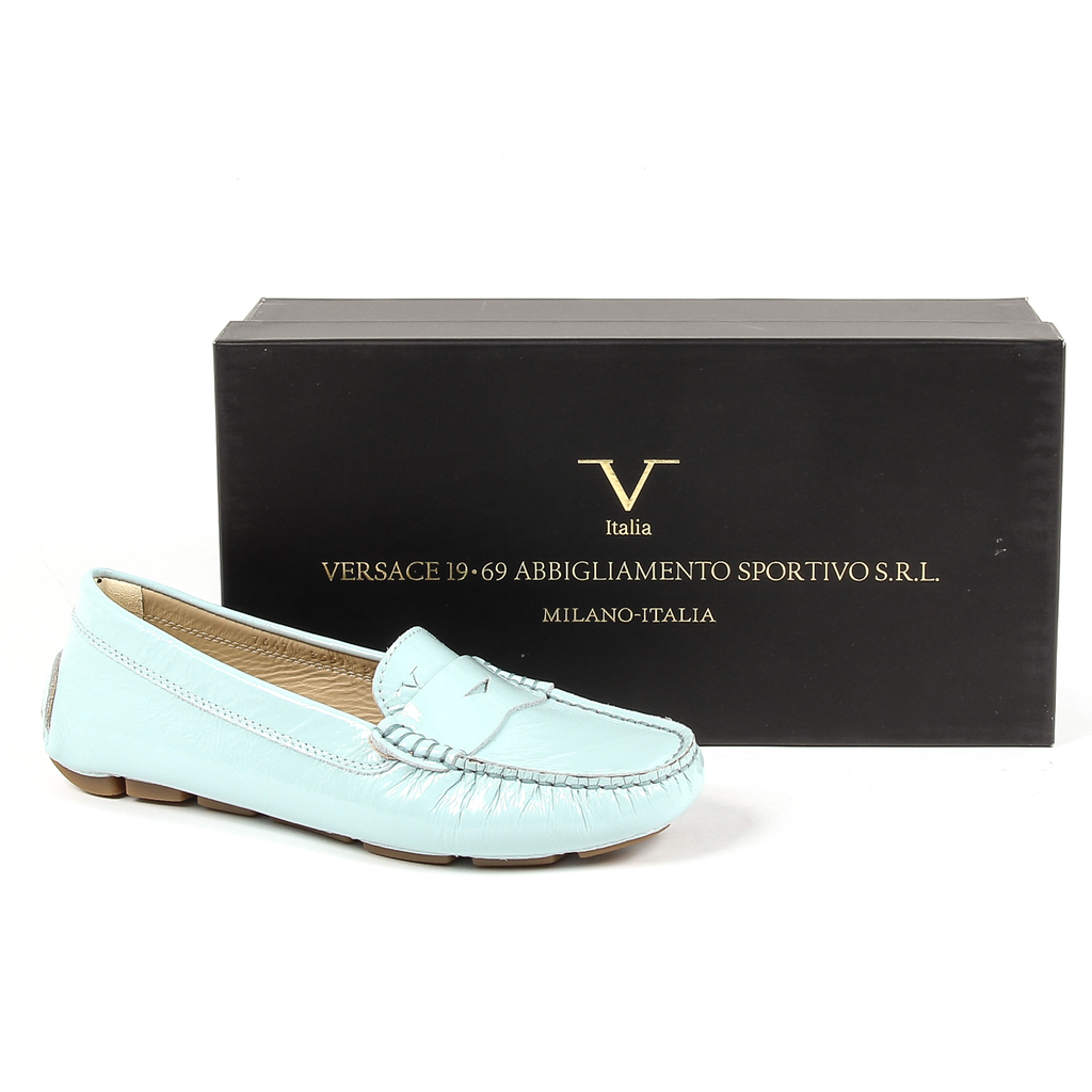 V 1969 Italia Mocassino da donna azzurro AMALFI