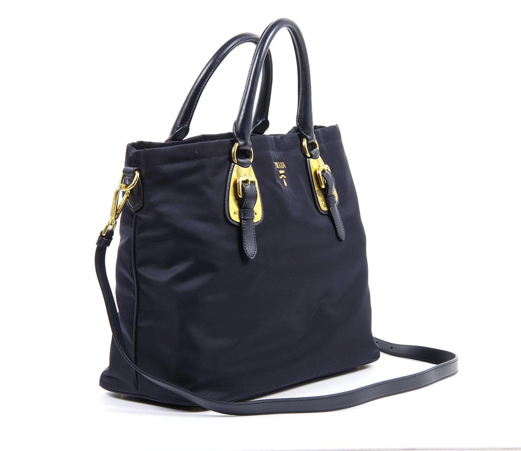 Borsa tote Prada BN1902 Blu Tessuto Soft Calf