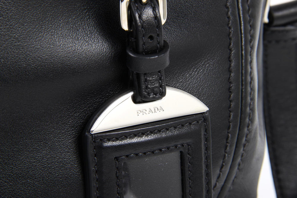 Borsa shopping tote Prada BN2866 Nero Soft Calf