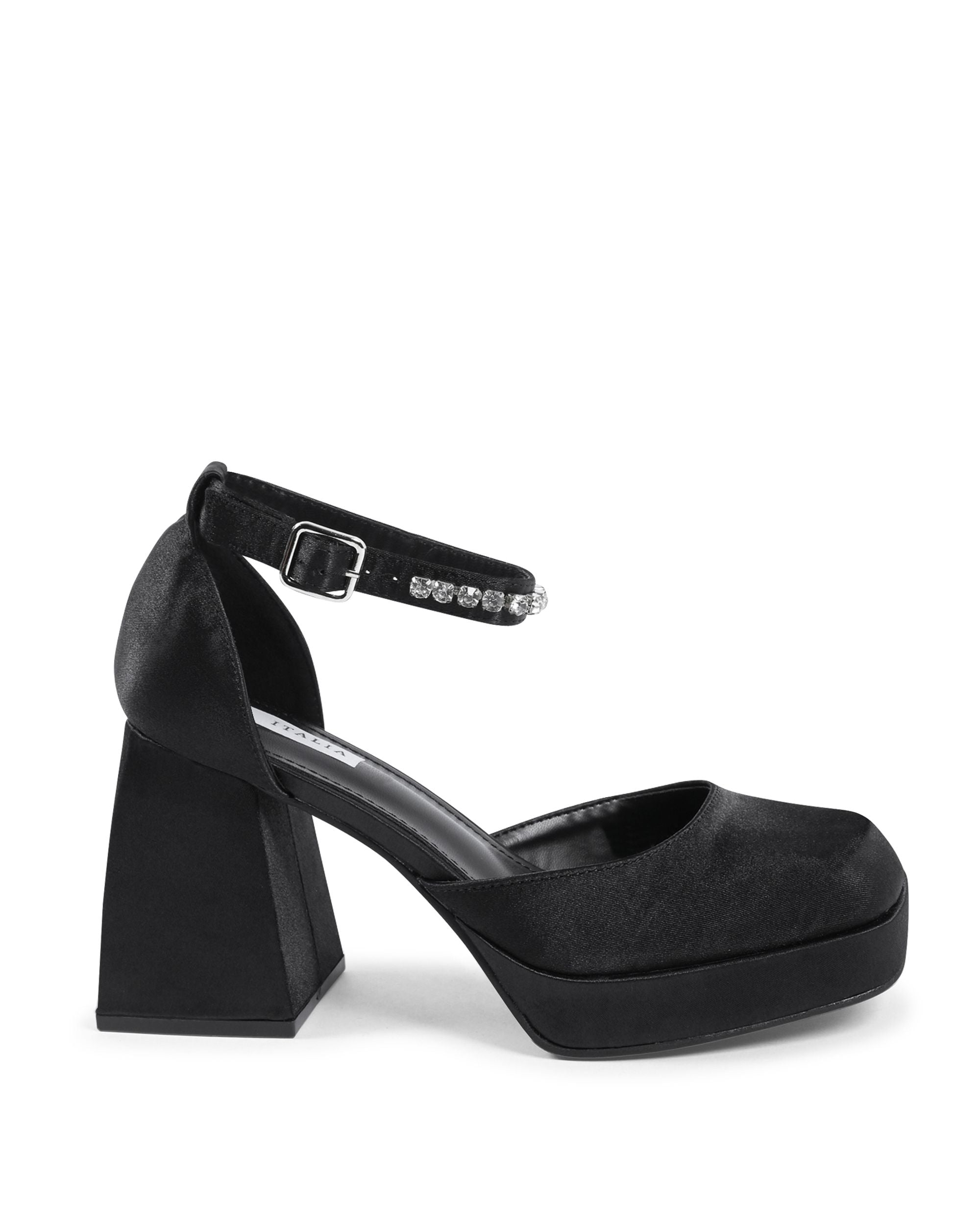19V69 Italia Scarpe da donna con cinturino alla caviglia nere J010 NERO