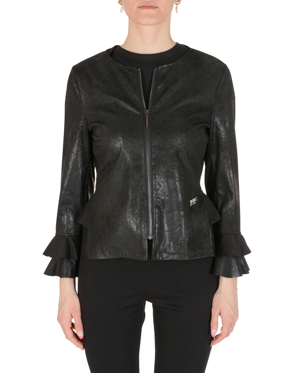 19V69 Italia Giacca Donna Nera FIORE NERO
