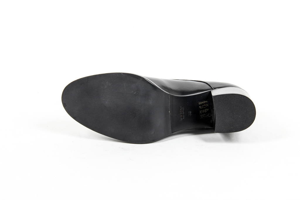 V 1969 Italia Scarpa Oxford con tacco da donna nera RITZ