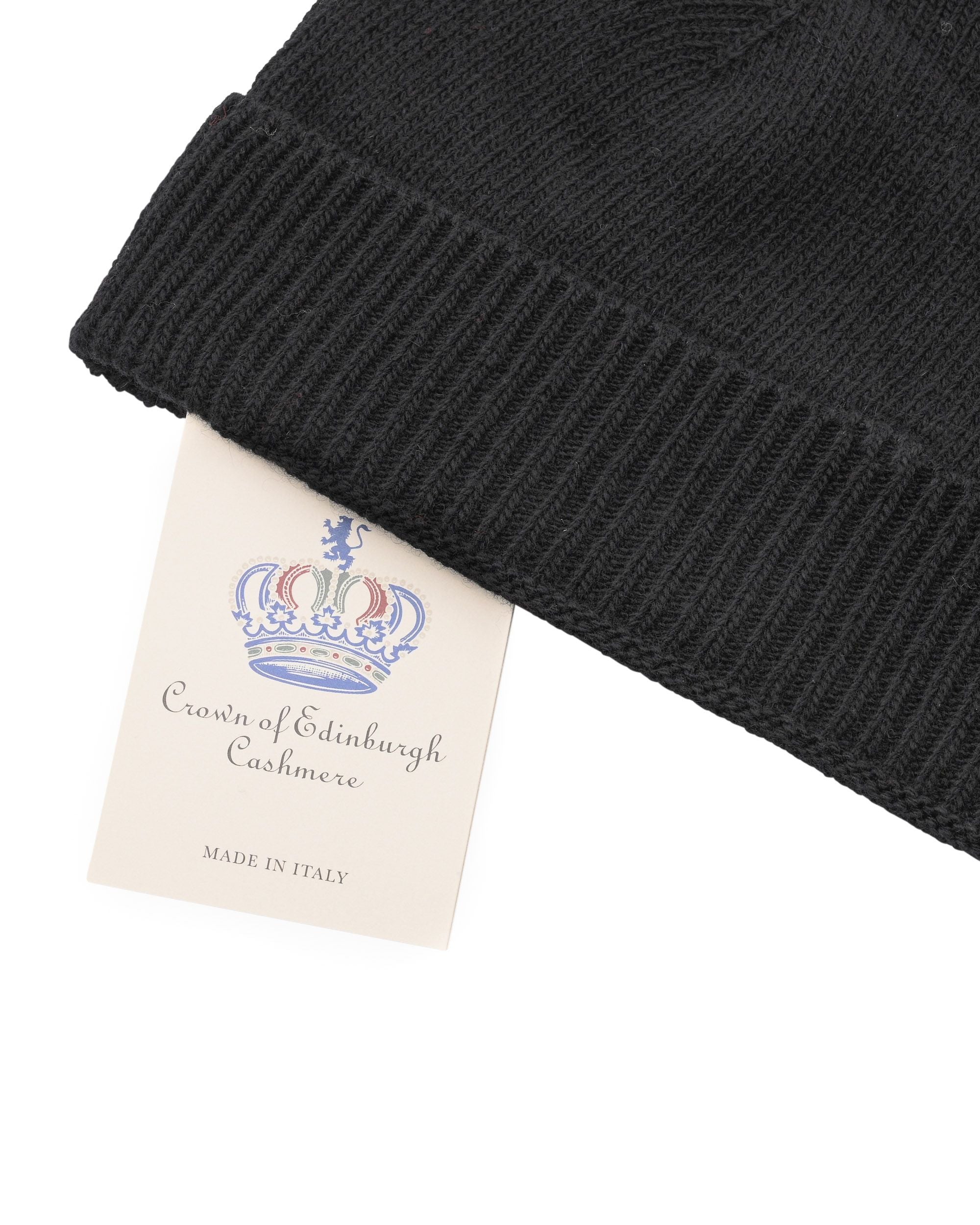 Berretto classico da donna in cashmere Crown of Edinburgh COE 004 NERO