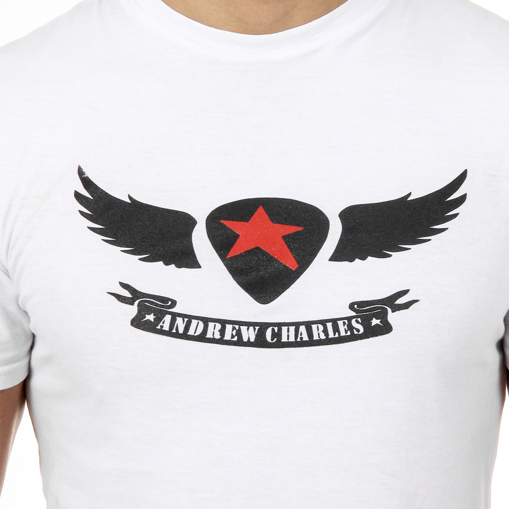Andrew Charles T-shirt da uomo a maniche corte con scollo rotondo, bianca KEITA