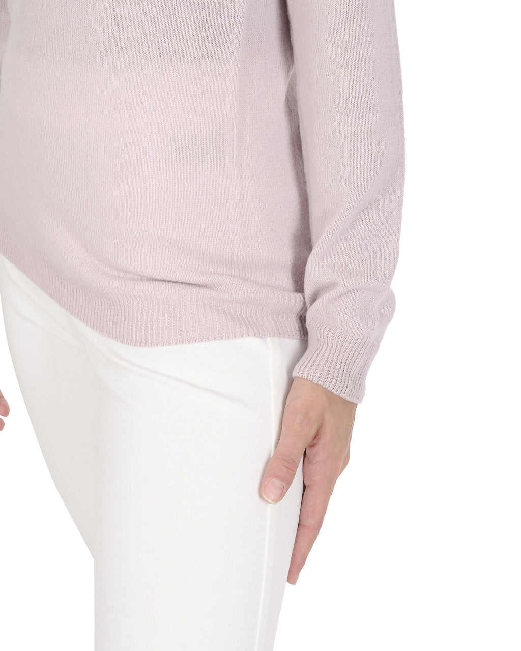 Maglione da donna in cashmere con scollo quadrato Crown of Edinburgh COE 0024 ROSA