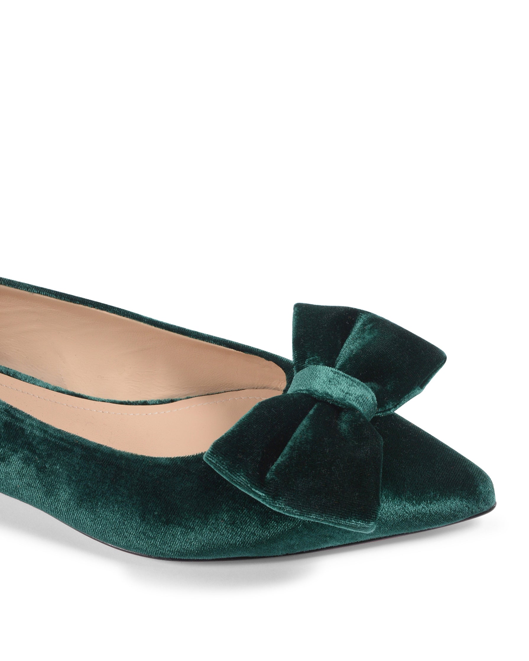 Ballerina in velluto con fiocco per bambini - Verde