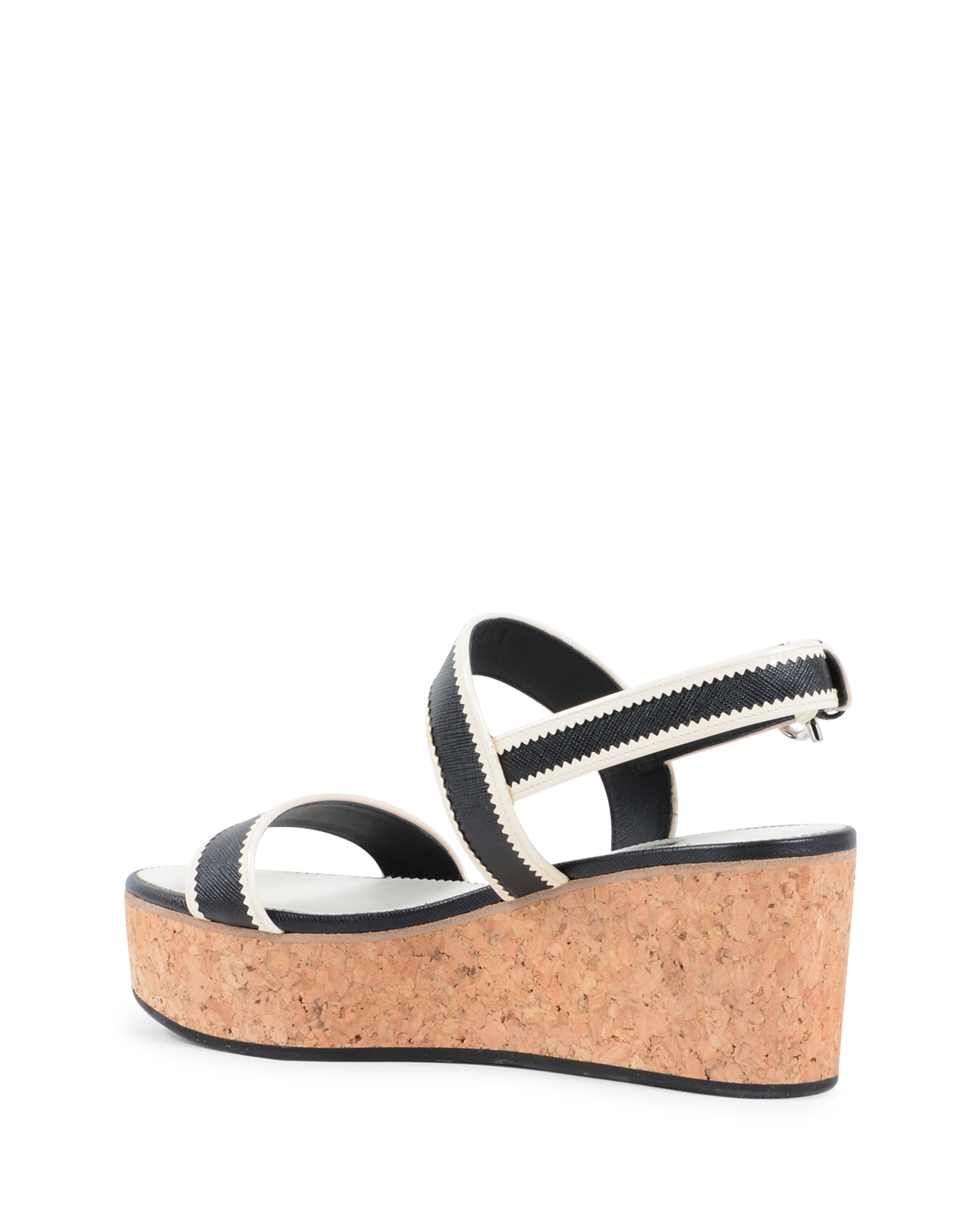 Sandalo con zeppa da donna Salvatore Ferragamo Nero EMILIA