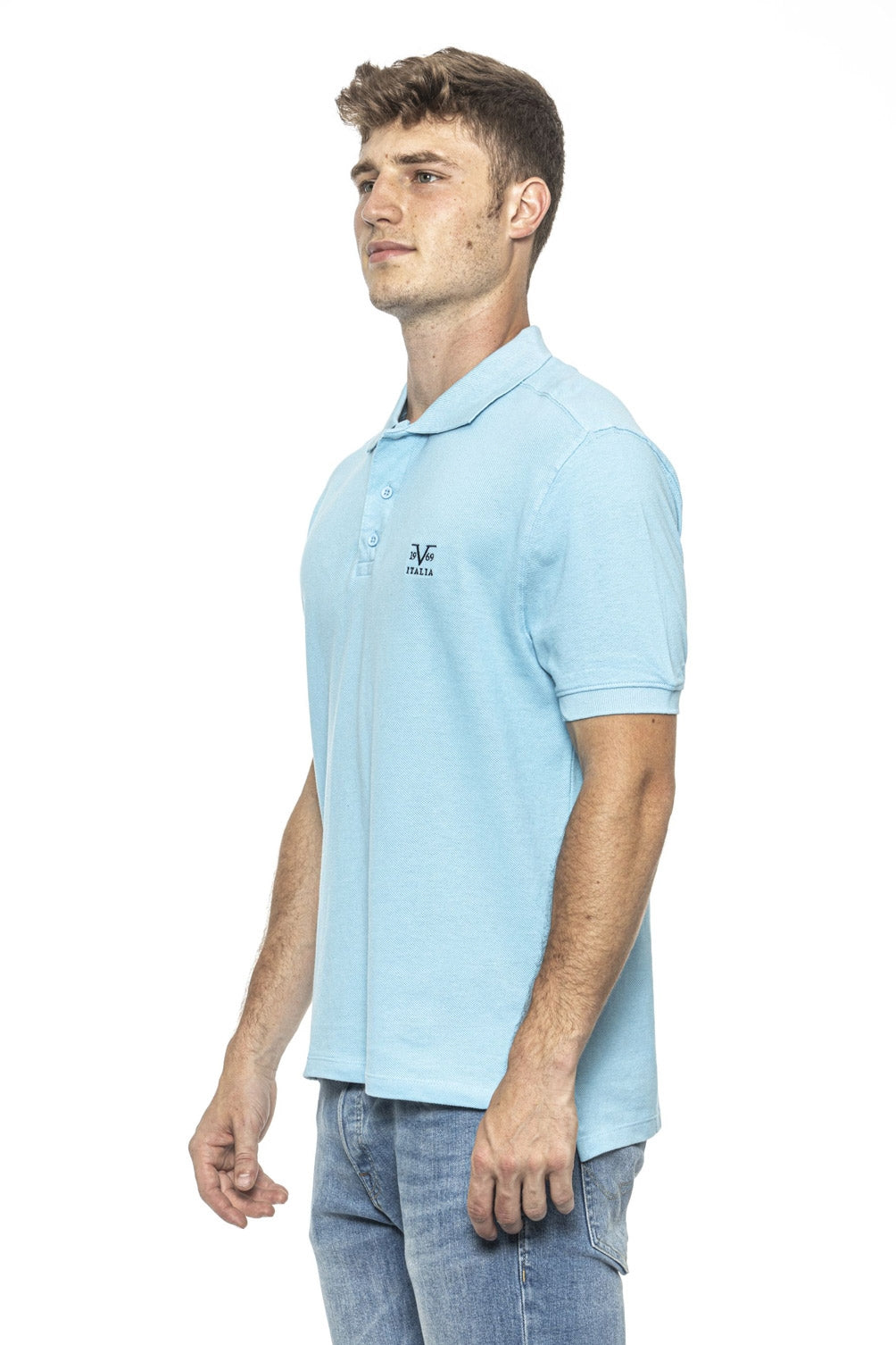 Polo Uomo 19V69 Italia Blu RICAMO AZZURRO