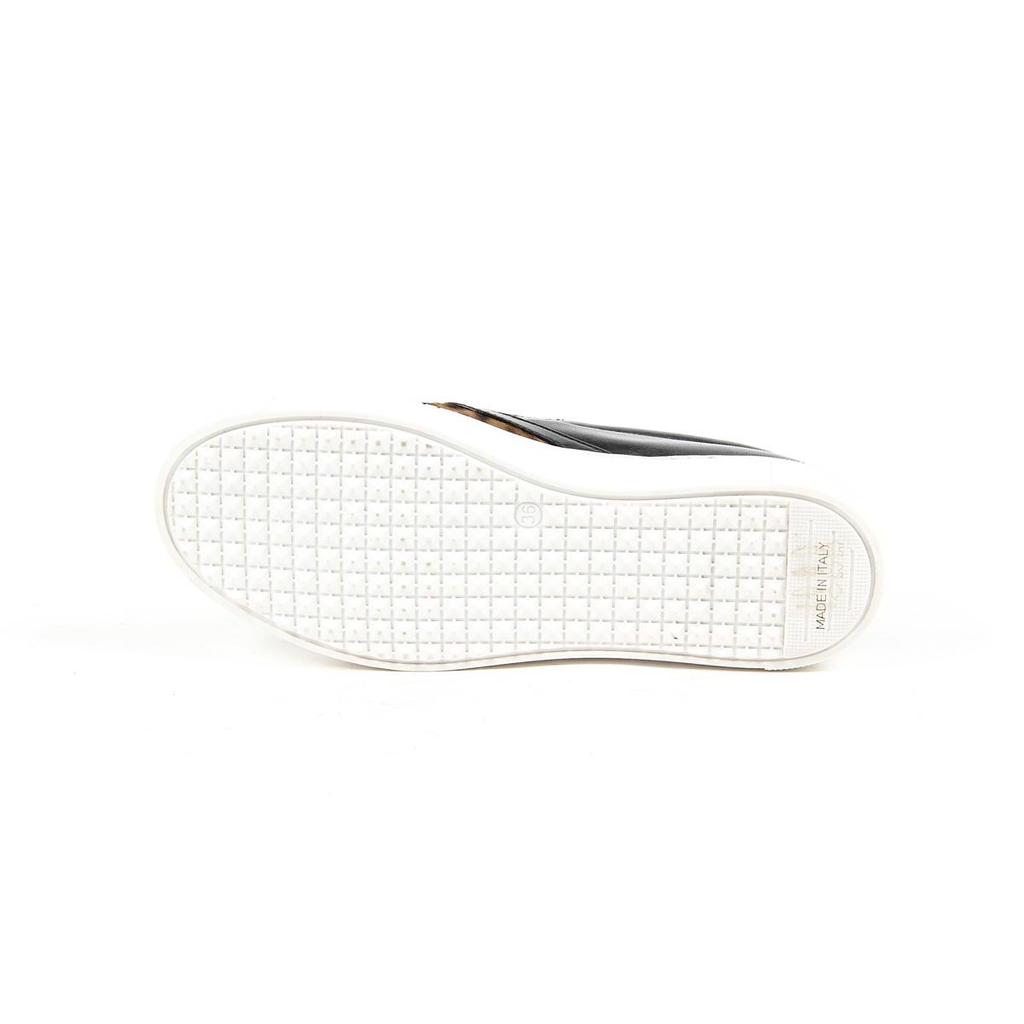 V 1969 Italia Womens Slip On Sneaker 312090 PONY LEO/NAPPA NERO