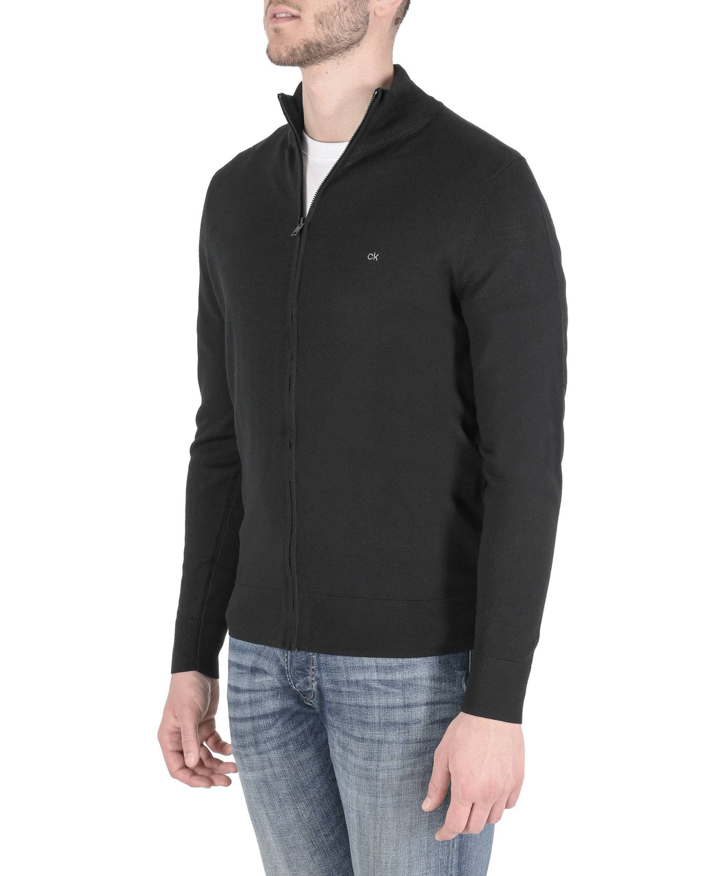 Calvin Klein Maglione con zip da uomo nero K10K108196BEH