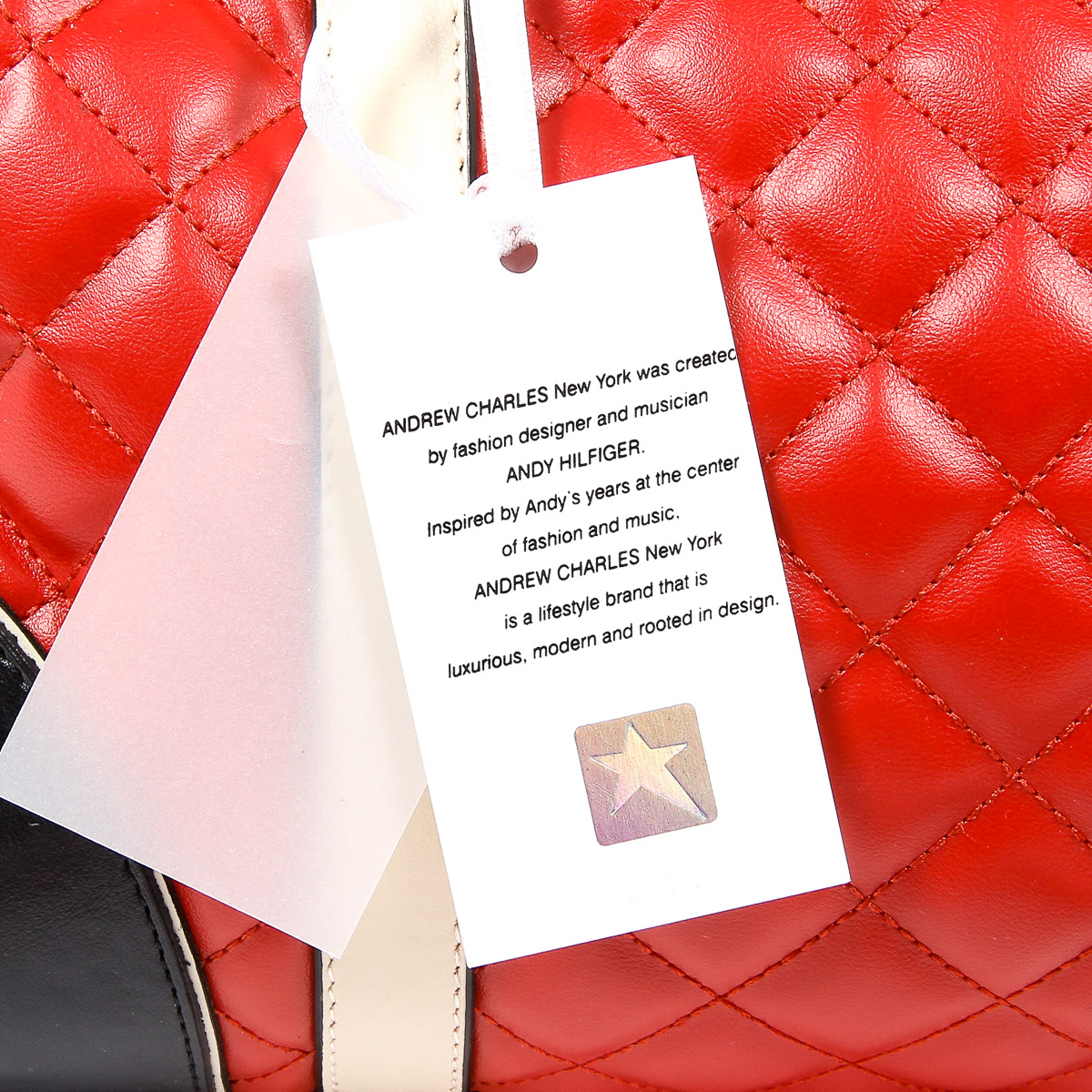 Borsa a mano da donna Andrew Charles, colore rosso ABBIE