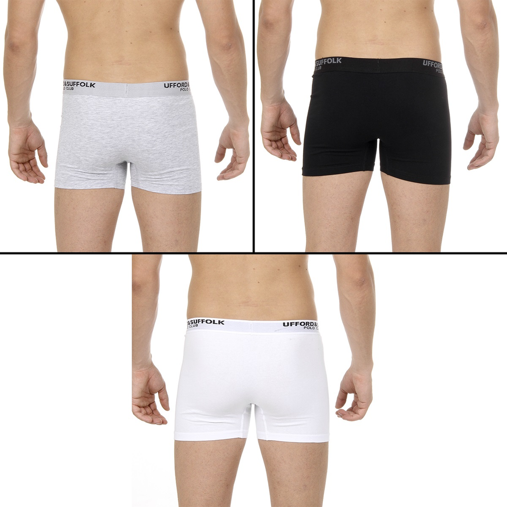 Ufford & Suffolk Polo Club Boxer da uomo in confezione da tre, taglia US100