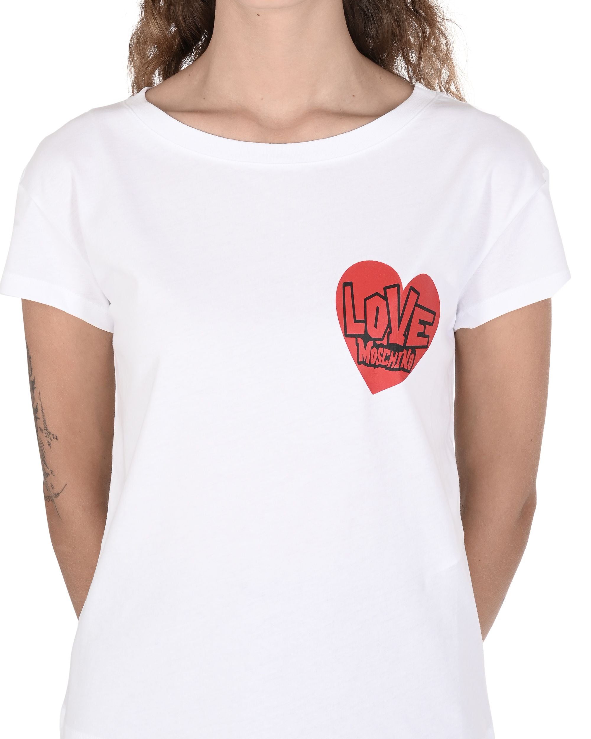 T-shirt da donna Love Moschino W 4 F30 3G M 3876 A00 BIANCO OTTICO