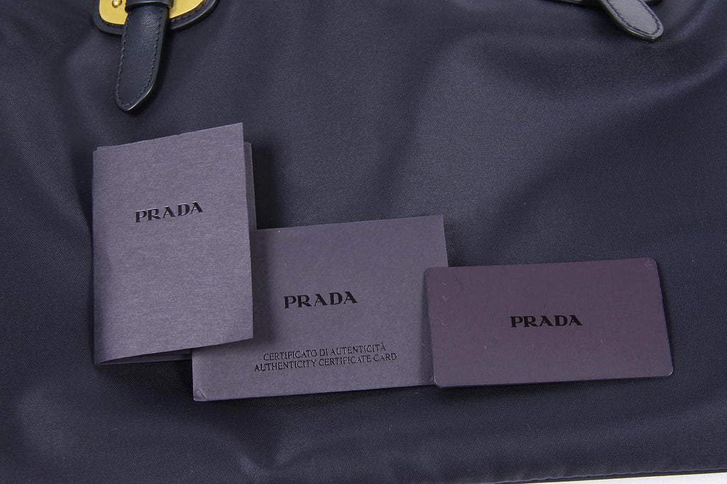 Borsa tote Prada BN1902 Blu Tessuto Soft Calf