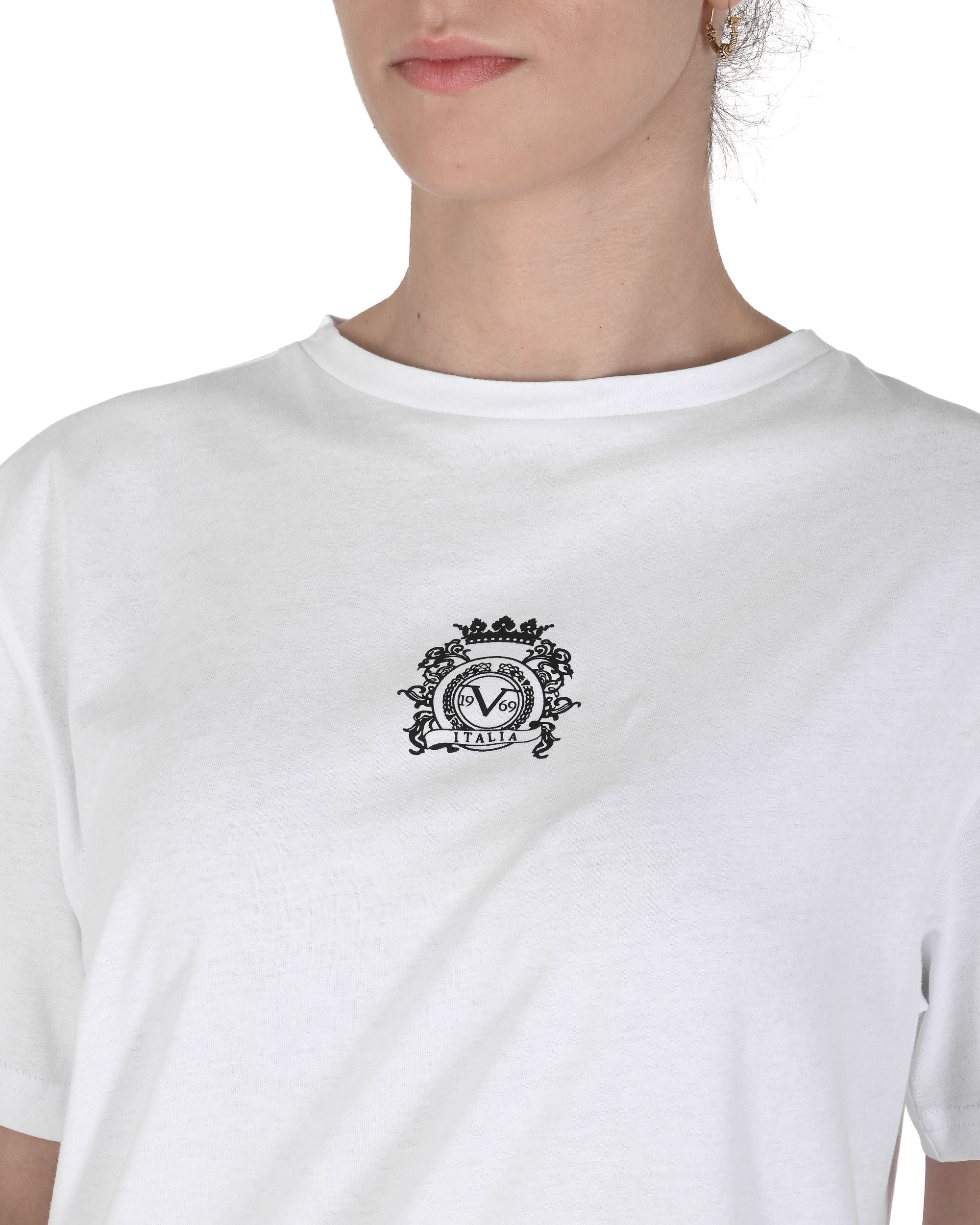 19V69 Italia T-shirt lunga da donna VSC1WTS02 BIANCO
