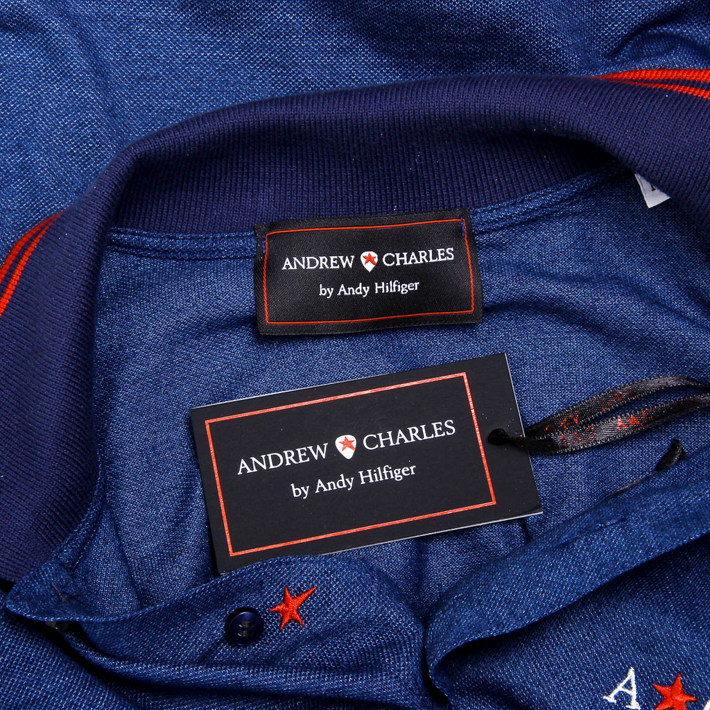 Andrew Charles Polo da uomo a maniche corte blu STEVE