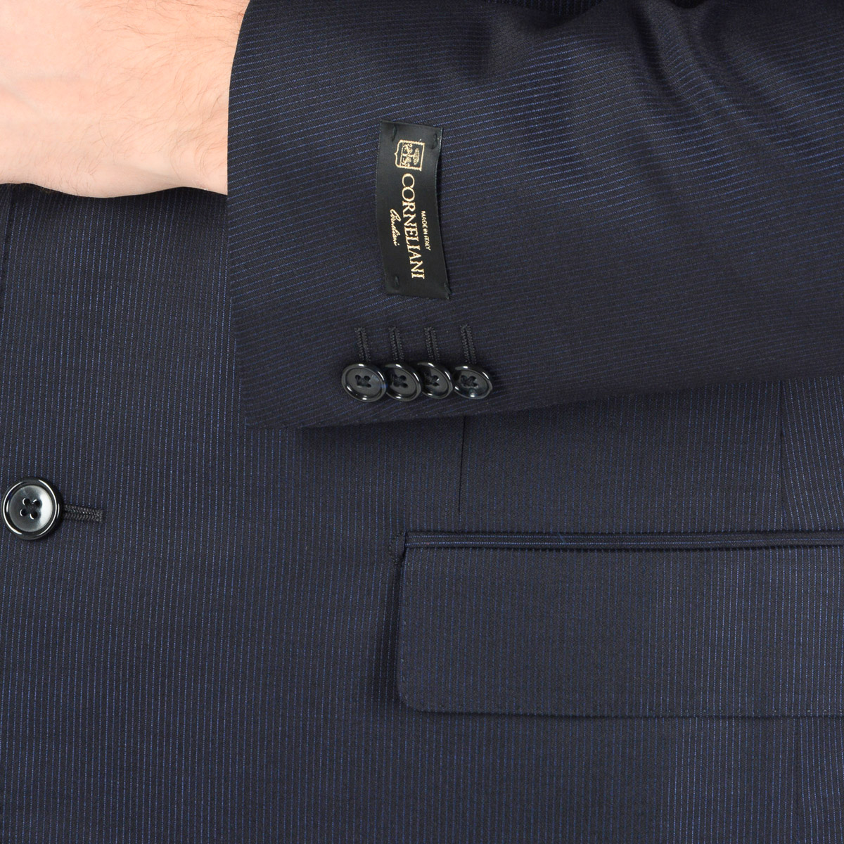 Corneliani Abito da uomo a maniche lunghe grigio scuro Super 120's