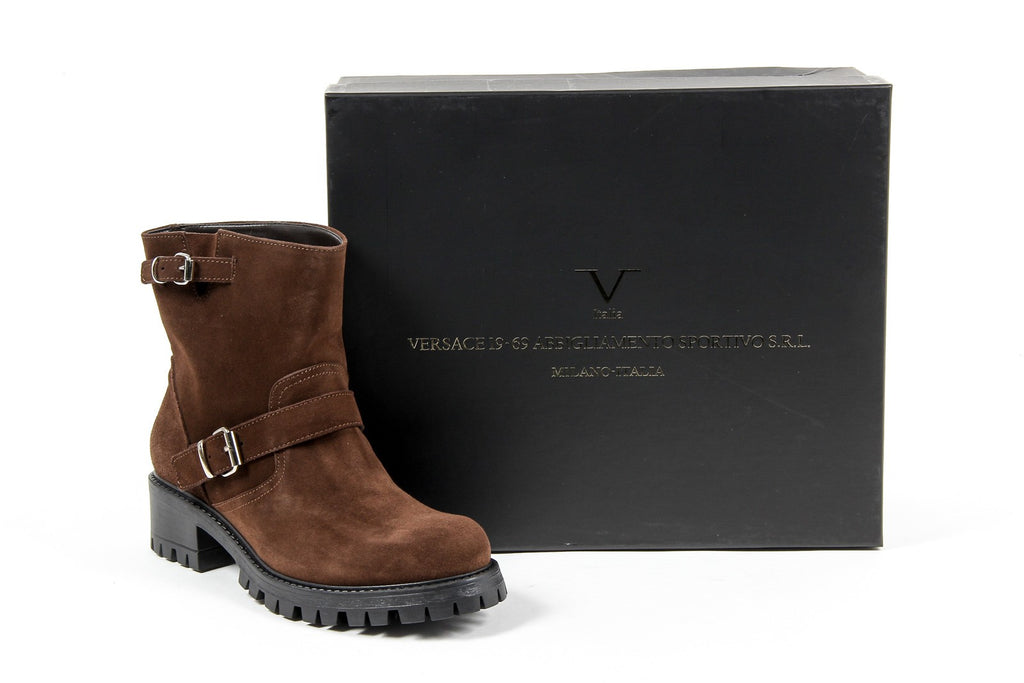V 1969 Italia Womens Short Boot B1441 VELOUR MARRONE